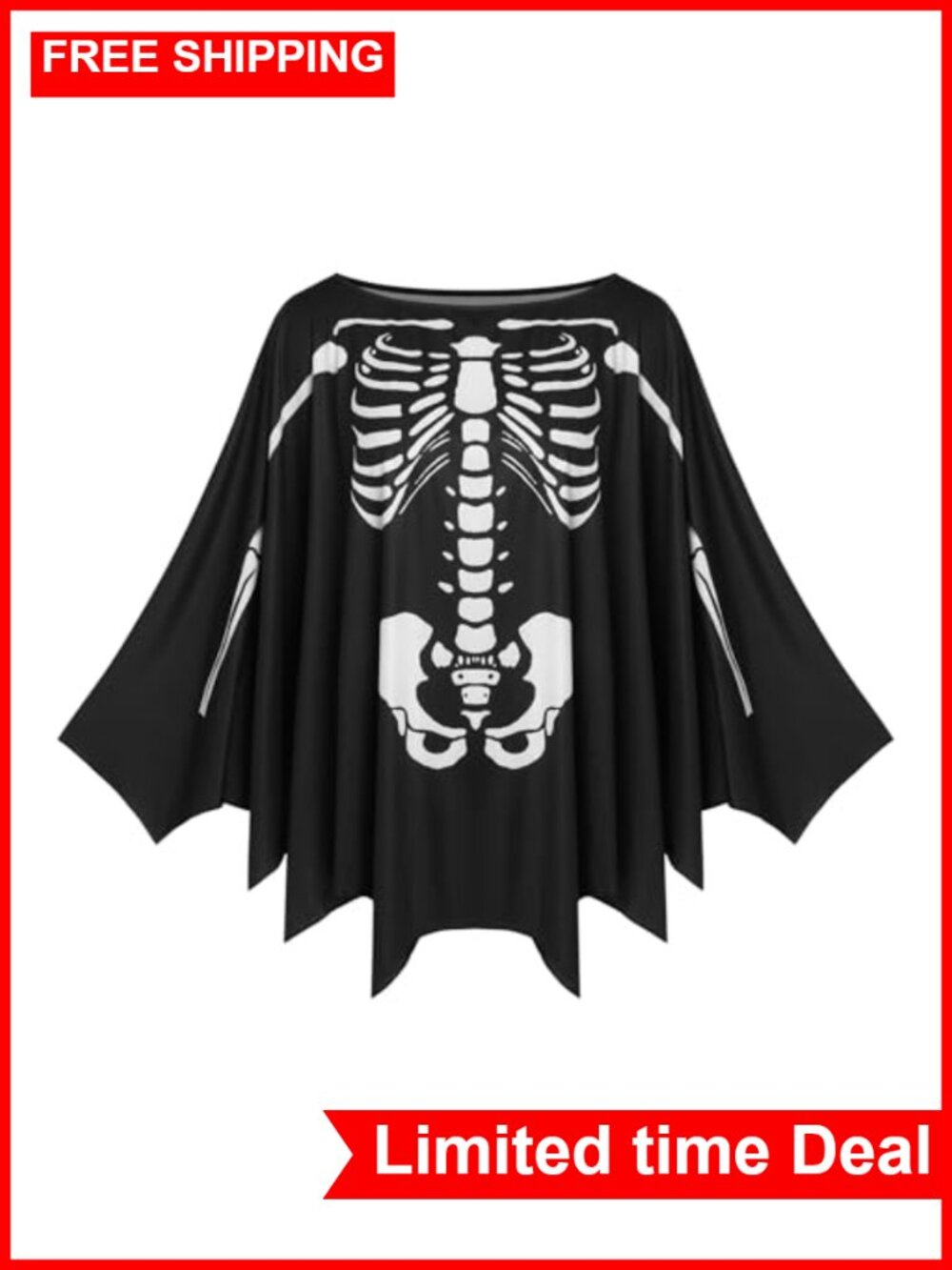 Women's Halloween Spider Web Poncho Cape